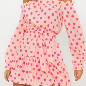 Pink polka dot dress